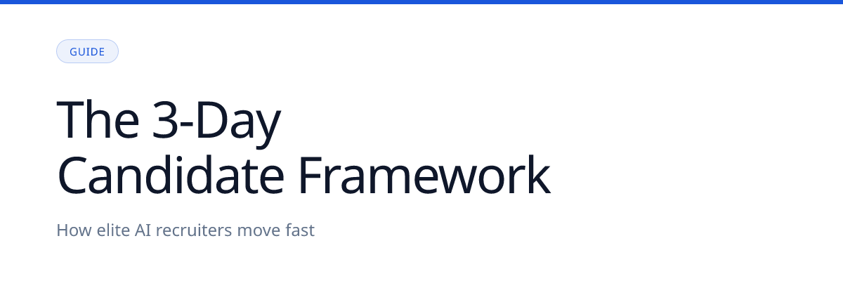 The 3-Day Candidate Framework: How Elite AI Recruiters Move Fast (2026)